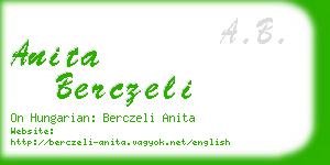 anita berczeli business card